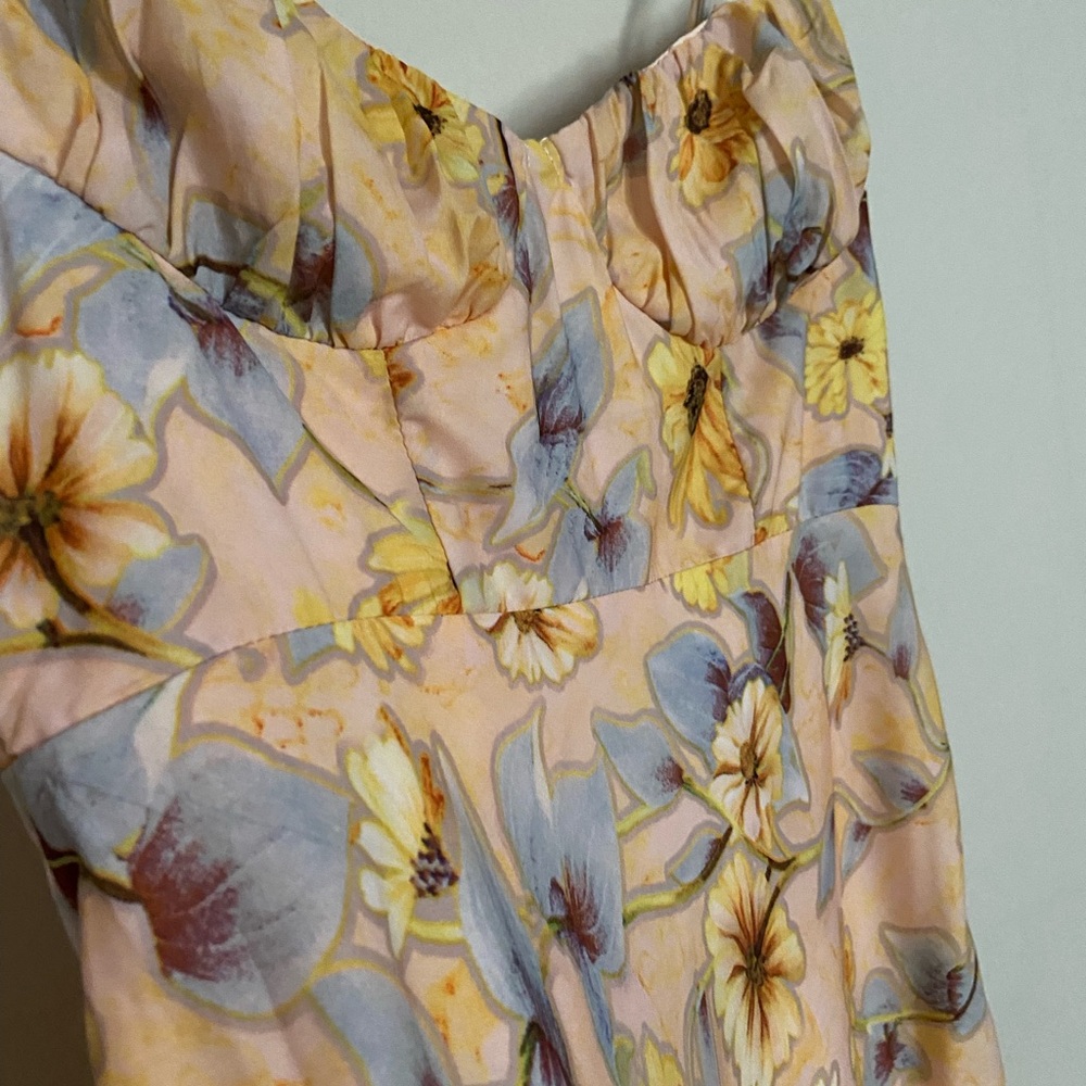 Petal & Pup Floral Maxi Dress - Yellow and Blue - Picture 2 of 4
